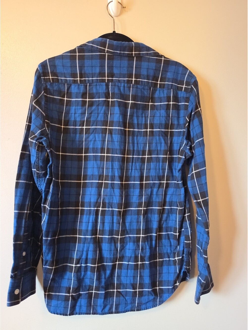H&M blue plaid long sleeve shirt